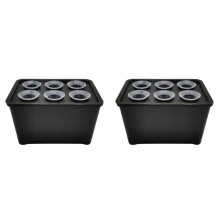 2X Wholesales Nursery Pots Hydroponic System Growing Box Universal for Propagation Plant Vegetable Boxes Black