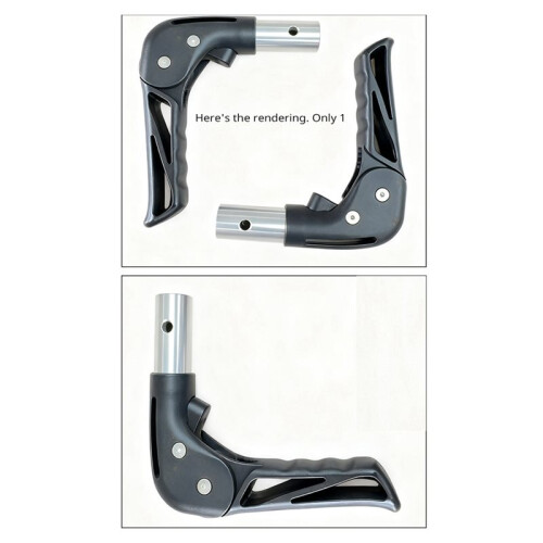 2X Wheelchair Accessories: Folding Plastic Handle with Button Structure for Sports Wheelchairs