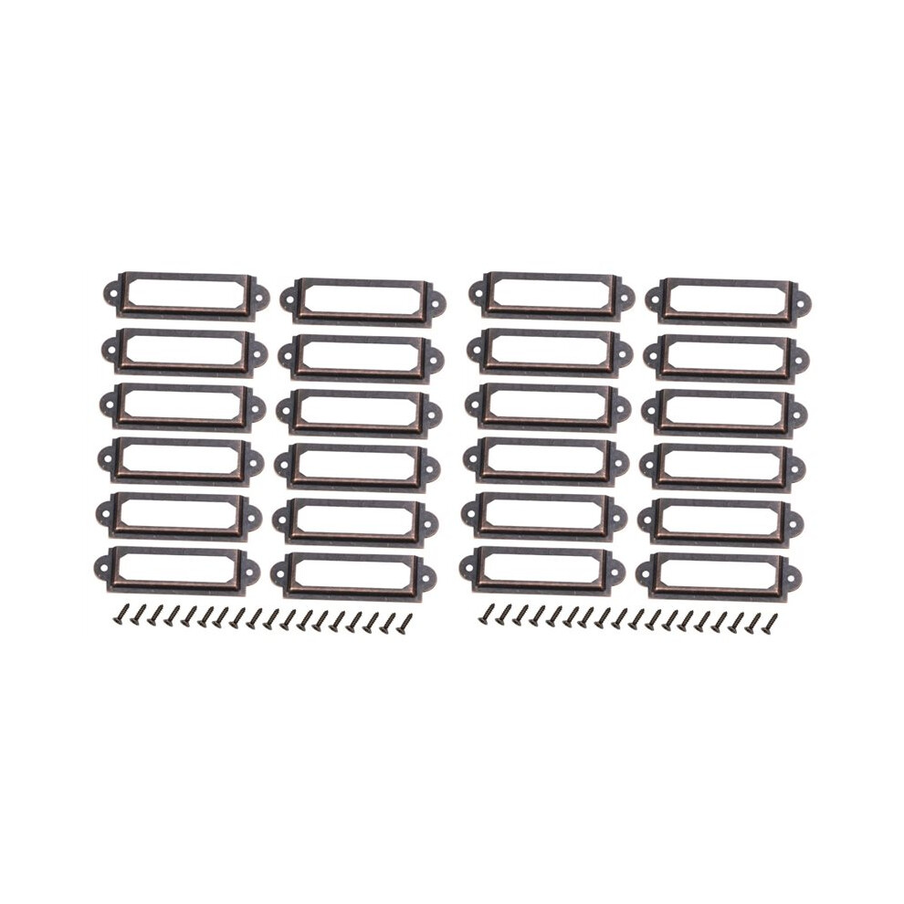 50Pcs Retro Metal File Drawer Tag Labels Pull Labels Holder Tag Holder Drawer Accessories Screws For Cabinet Office 6034100032856