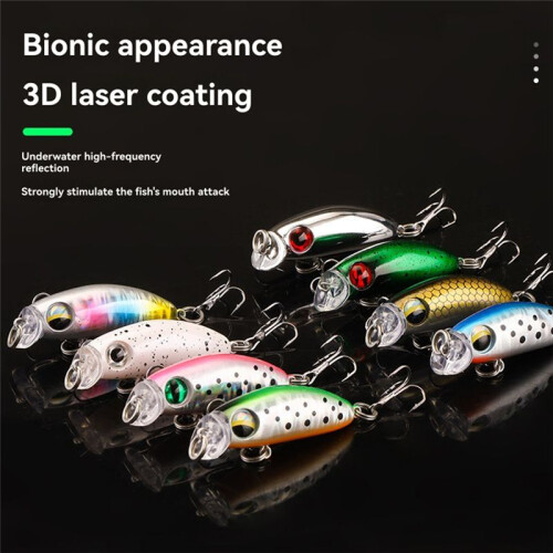 8 Stück Micro-Typ Minnow-Köder 2,8 G 41 mm Kunststoff Kunstköder Sinking Minnow Hartköder zum Angeln auf Barsch, Hecht, Forelle 1