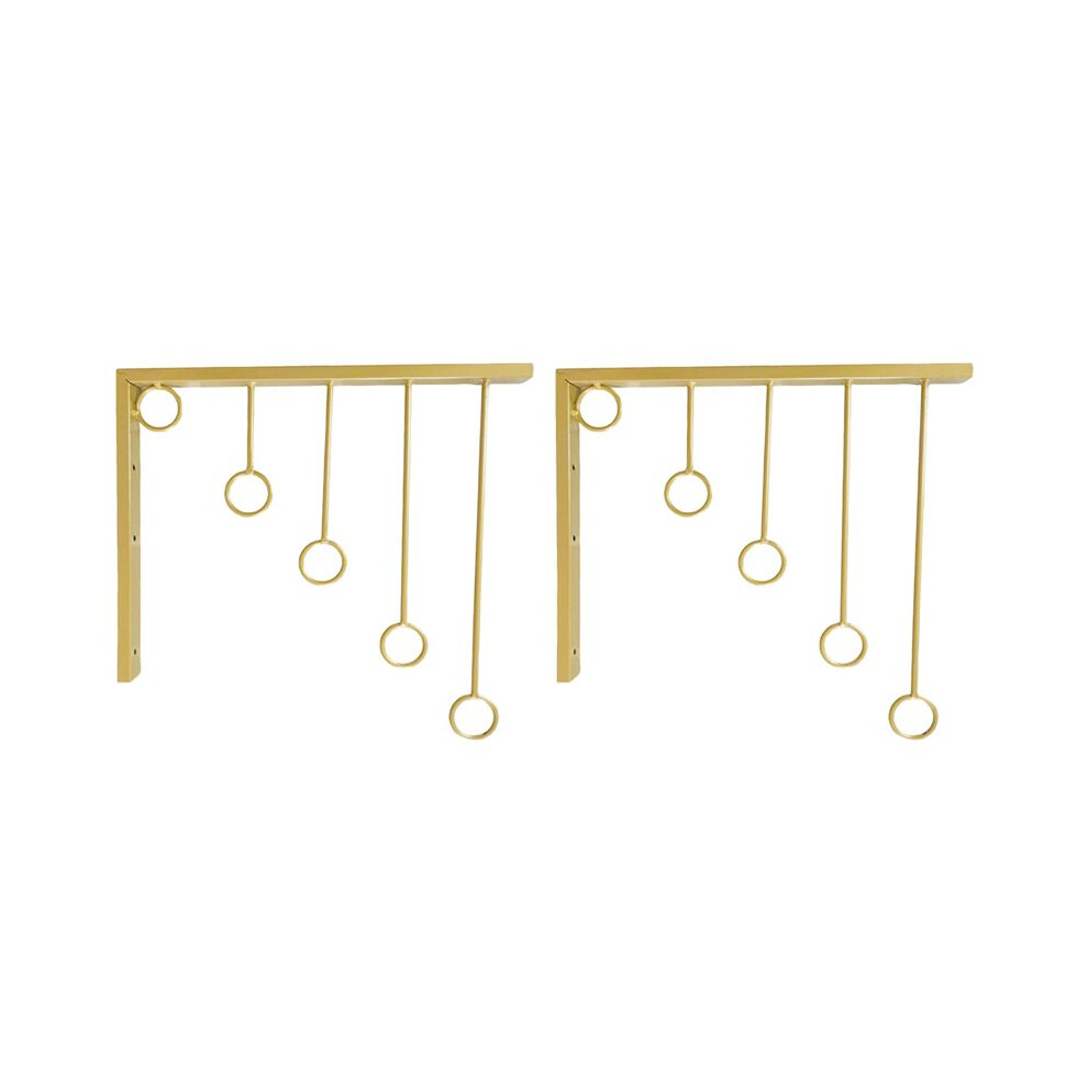 Semoic 2X Gold Clothing Selling Store Hangers Iron Art Shelf Wall Hook Garment Show Save Space Cloakroom Underwear Organizer