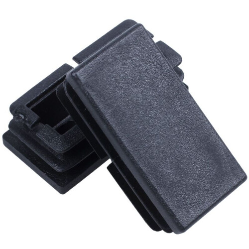 48 Pcs Black Plastic Rectangular Blanking End Caps Inserts 20mm X 40mm 2