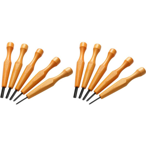 10 Pcs Carving Tools Set - Triangular Linoleum & Wood Carving Knifes Chisel V Shaped Tools for Linocut Printmaking
