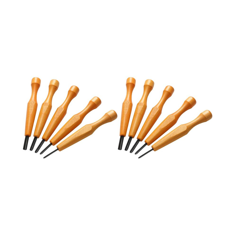 10 Pcs Carving Tools Set - Triangular Linoleum & Wood Carving Knifes Chisel V Shaped Tools For Linocut Printmaking 6032355914583