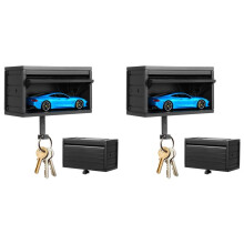 2X Car Garage Key Holder, Car Key Holder for Wall, Small Toy Cars Garage Key Holders with Opening Door