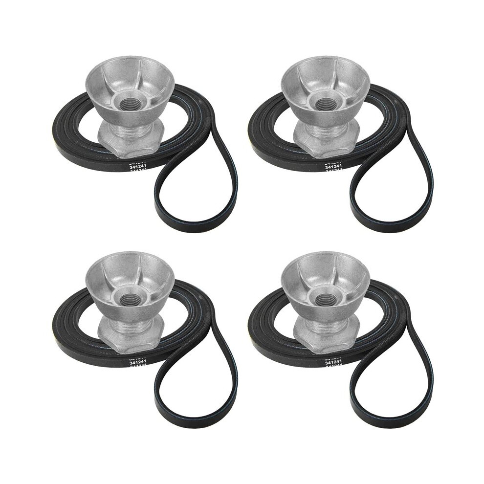 4X 341241 Dryer Belt & 8066184 Motor Pulley For Dryers-Replace Part Number: Ps11744884, W10290525 6033664530860