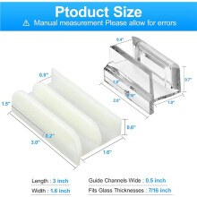 2X Ensemble de Rails de Guidage Inférieur pour Porte Douche Coulissante M6219 de 2 Tailles pour Portes Douche en Verre, Compatibles avec Épaisseurs
