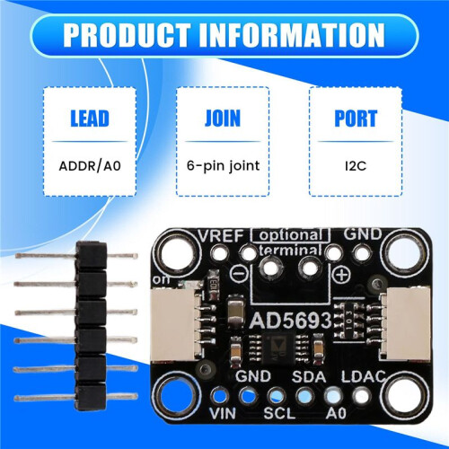 2X AD5693R Breakout Board I2C Interface 16-Bit DAC Module Compatible with STEMMA QT Qwiic 1