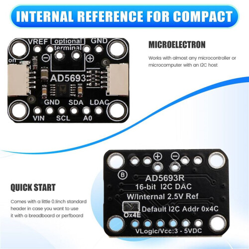 2X AD5693R Breakout Board I2C Interface 16-Bit DAC Module Compatible with STEMMA QT Qwiic 2