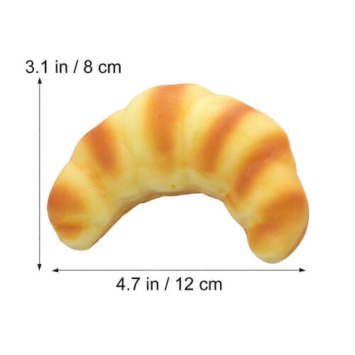 (C) Artificial Bread Fake Bread Simulation Food Model Kitchen Decoration Prop Simulation Bread (Croissant) Medium 1