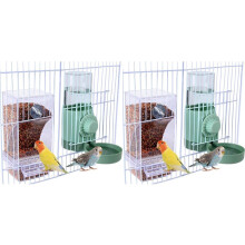 2X Mangiatoia per Uccelli, Distributore D'Acqua per Gabbia, Accessori per Gabbie per Parrocchetti, Mangiatoia Automatica per Uccelli e Pappagalli