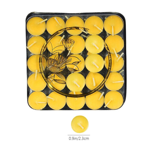Velas de chá amarelas, pacote com 50 unidades, 0,9 x 0,9 x 0,78 polegadas 1
