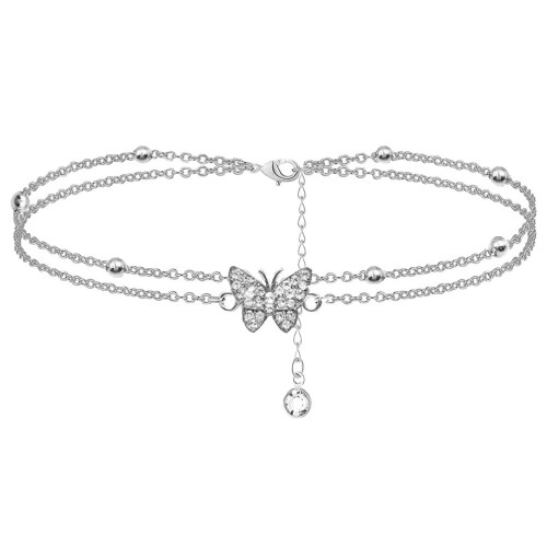 Multilayer Butterfly Double-Circle Anklet Fresh 's 2