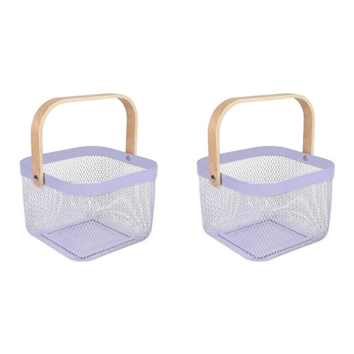 2X Metal Mesh Basket, Multi-Functional Hanging Kitchen Baskets Fruit Basket with Handle