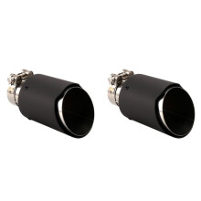 2X Car Matte Carbon Fiber Exhaust Tip 60-89MM Universal Car Exhaust Pipe Modification Tail Throat Clip- Tail Pipe