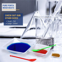 250Pcs 100Ml Weighing Boats Measuring & Mixing Powders & Liquids for Easy Pour Design Disposable Plastic Square Lab Dish