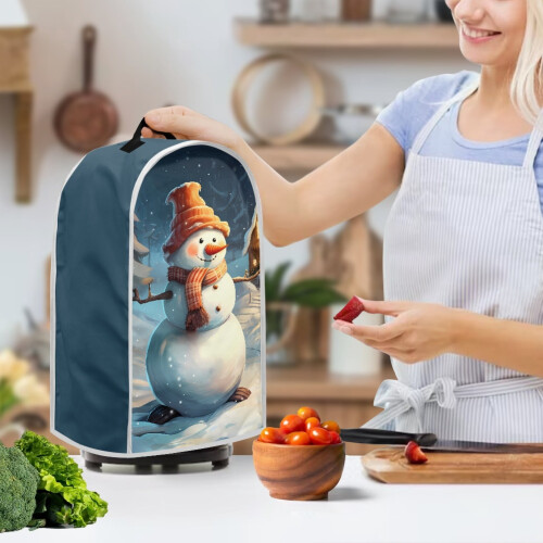 Hand Strap Blender Cover Snowman Winter Pouch for Protective Polyester Dust Protector 2