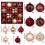 Christmas Ornament Balls Dark Red 44 Pcs 3