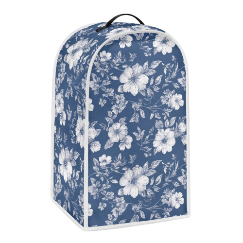 Blue-Floral Kitchen Blender Dust Cover Polyester for Home Kitchen Household Users 1