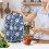 Blue-Floral Kitchen Blender Dust Cover Polyester for Home Kitchen Household Users 3