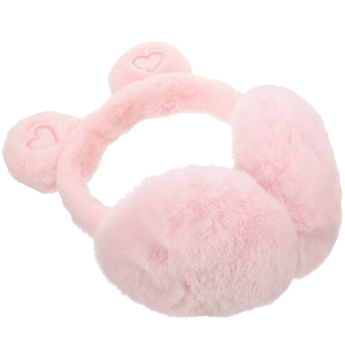 Rosa Plüsch-Ohrenschützer für Damen – 1 Paar 2