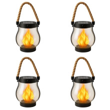 4Pack Solar Lantern Outdoor Lights, Waterproof Dancing Flame Solar Lanterns Outdoor Light, Solars Lantern (4 Pcs)