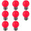 8X E27 LED Light Warm Red Bulb Plastic Bulb (0.5W Power, Red) 1