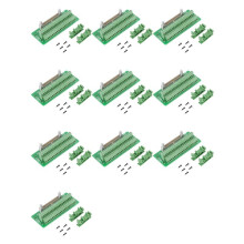 10X IDC40P 40Pin Connector Strip Breakout Board Terminal Block Plug PLC Interface with Bracket, for PLC, DIN Rail Mount