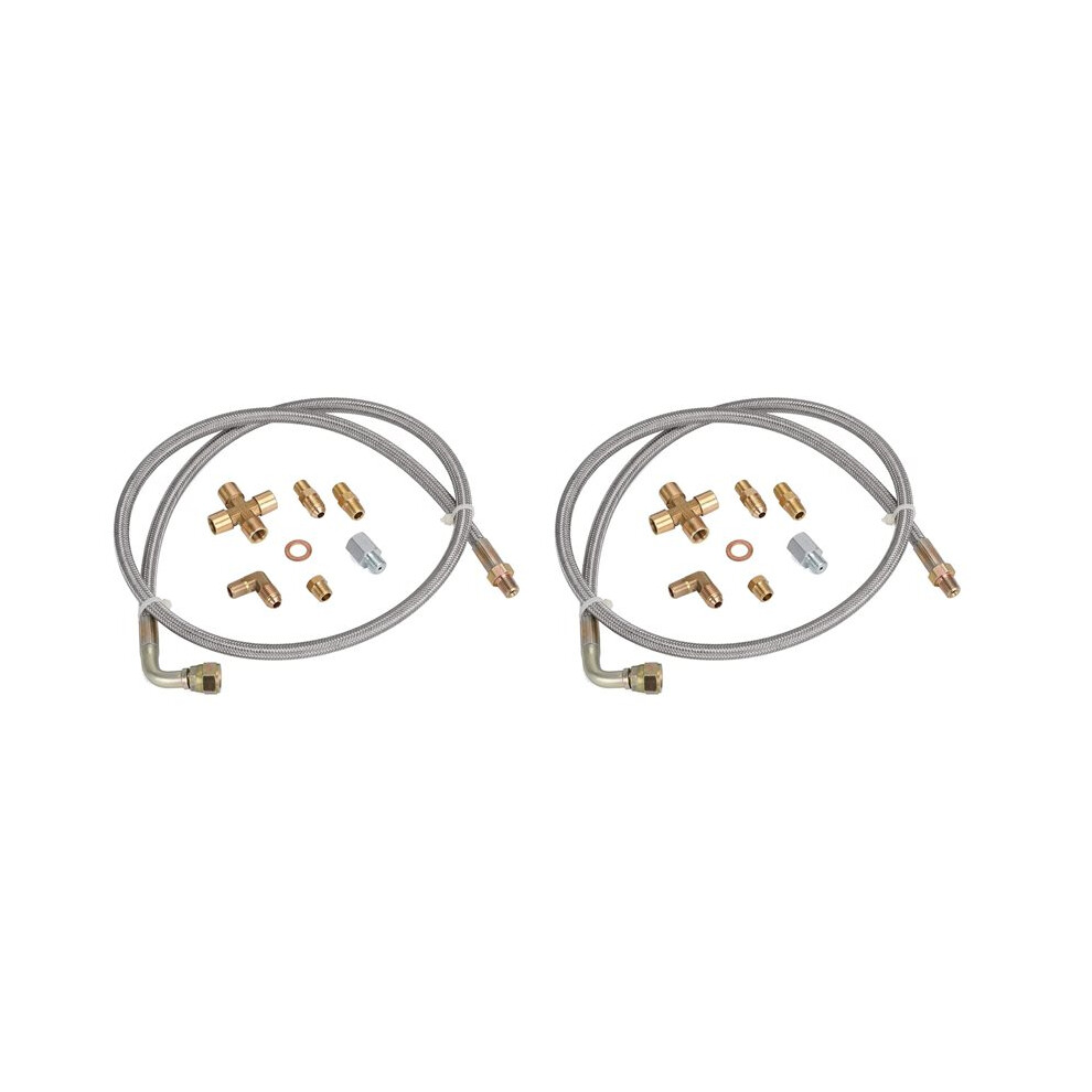 2X Universal Turbo Oil Feed Oil Return Oil Drain Kit 1/8 Npt 4An T3 T4 T3/T4 T04e T70 T66 T67 Gt35 Gt45 6032536081257