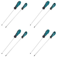8 Packs 12 Inches Long Slotted and Phillips Screwdriver Flat Blade Screwdriver Magnetic Screwdriver with Rubber Handle