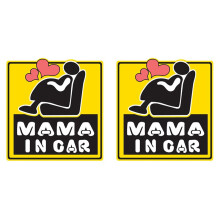 2pz 12X12Cm MAMA nel Auto Incinta un Bordo Adesivo per Auto PVC Coloful Decalcomanie Accessori per Moto Adesivo