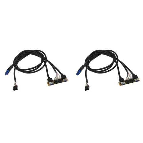 2pcs 60cm Front for Case Panel Usb3.0+Usb3.0 High Definition Audio Jack Port I/O Board Internal Cable  Hub