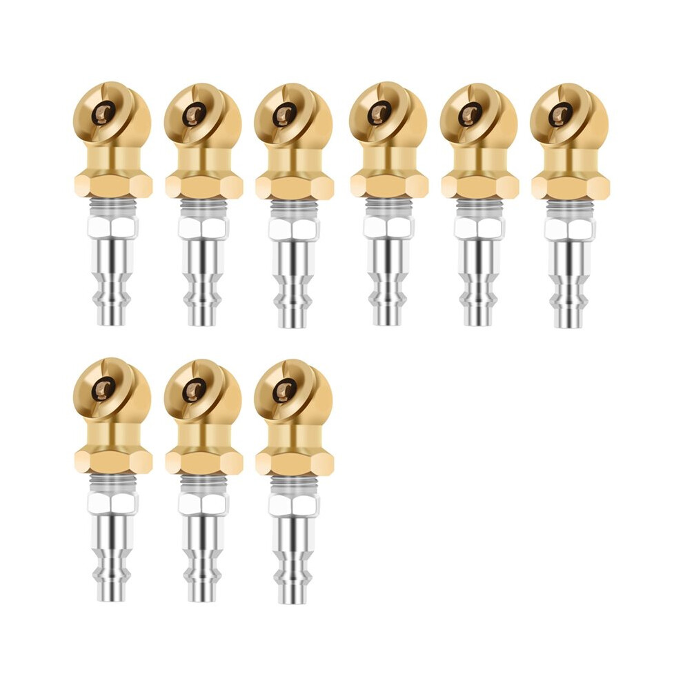 1/4Inch Portable Air Chuck Closed Brass Inflator For Inflator Gauge Compressor Accessories, 9 Pack 4712562452550