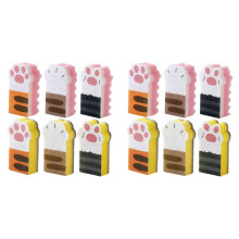12 Piezas Esponja de Patas de Gato Esponja para Lavavajillas Esponjas para Fregar Esponjas de Limpieza Tela No Tejida Reutilizable