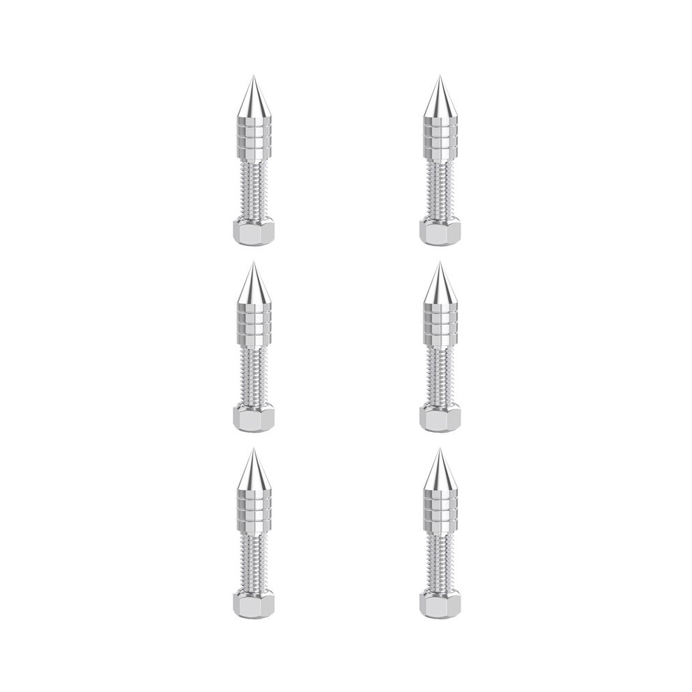 6 Pcs Stainless Steel Speaker Spikes Hifi Audio Amp Subwoofer Isolation Stand Foot Cone Adjustable Height M6 6033949618764