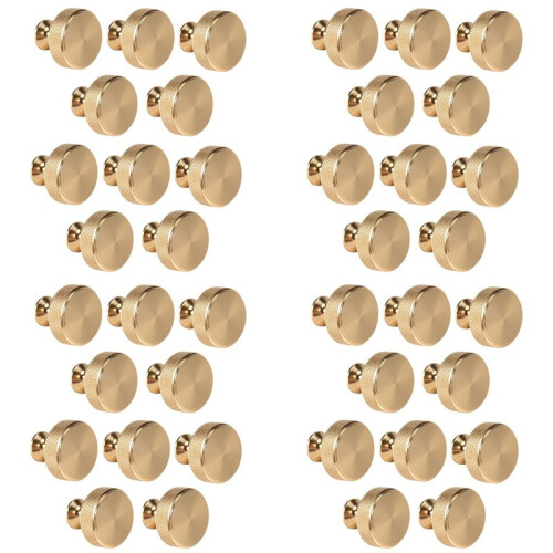 40 Pack 1.2 Inch Brushed Gold Cabinet Knobs Knurled Kitchen Cabinet Knobs Gold Drawer Knobs Round Dresser Knobs
