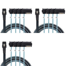 3X Sas Sff-8087 to 4 Sff-8482 Server Array Card Hard Drive Data Cable Power Cable 0.5m