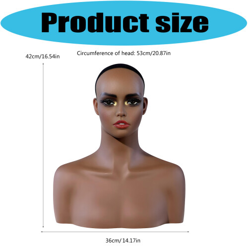 Authentic African American Style Wig Presentation Model With PVC 2