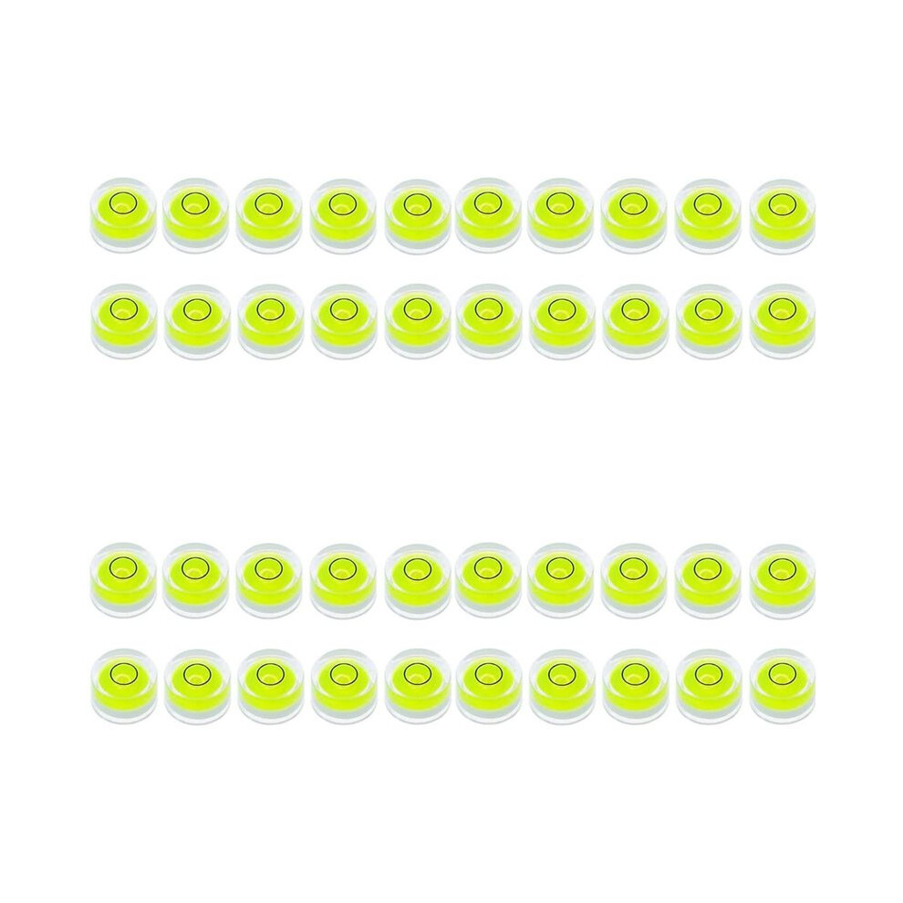 40Pcs Bubble Spirit Level 10X6mm Circular Bullseye Bubble Levels For Leveling Tripod Telescope 10X6mm, Non-Adhesive 6031893112574