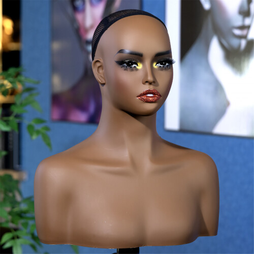 Authentic African American Style Wig Presentation Model With PVC 1