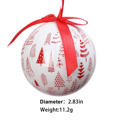 AURIGATE Christmas Ball Ornaments Red White Shatterproof 2