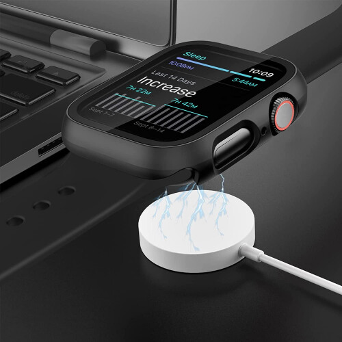 Θήκη XiHAMA2-Pack + σκληρυμένο γυαλί για Apple Watch Series 9/8/7 41mm, λεπτό κάλυμμα προφυλακτήρα 1