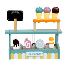 (Ice Cream Shop) Spielzeug-Dessertladen für Kinder: Eiscreme- und Teeservice aus Holz, Spielzeug für Jungen und Mädchen