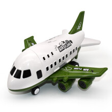 (Military Green, A) Modellino di aereo passeggeri di grandi dimensioni con vano portaoggetti, macchinina a inerzia per bambini