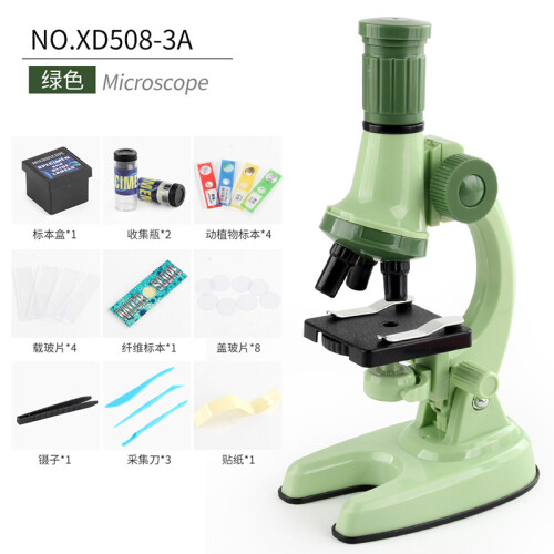 (Green) Kids Microscope Toy, Science Experiment Kit for Elementary Students