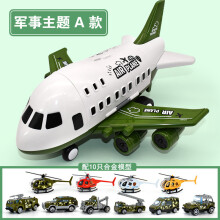 (Military Green, C) Modellino di aereo passeggeri di grandi dimensioni con vano portaoggetti, macchinina a inerzia per bambini