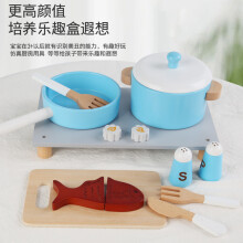 (Stove Cookware) Teeparty-Set aus Holz für Kinder – Spielzeug-Dessertset für Rollenspiele im Kindergarten und frühes Lernen