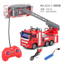 (Fire Ladder Truck) Camion dei pompieri telecomandato in scala 1:30: veicolo elettrico realistico per bambini