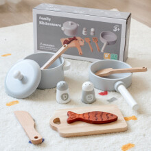 (Gray Cookware) Teeparty-Set aus Holz für Kinder – Spielzeug-Dessertset für Rollenspiele im Kindergarten und frühes Lernen