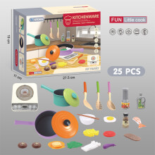 (B) Interaktive Spielküche mit elektromagnetischem Herd und Schneide-Spiellebensmittel-Set